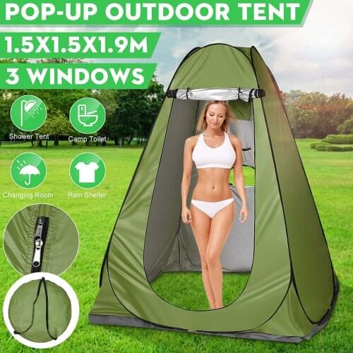 Outdoor Shower Tent Camp Toilet Portable Shower Toilet Tent Camping Tents Outdoor UV Protection Waterproof Change Bathroom Tent