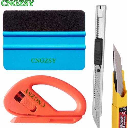 Plastic Squeegee Orange Vinyl Cutter Art Knife Blades Car Window Film Tint Tools Kit Scraper For Car Application Film Tint K08A