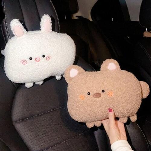 New Goddess Cervial Spine Cute Bear Rabbit Cartoon Car Interior Supplies Car Headrest Neck Pillow