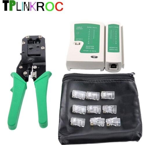 Portable 5Pcs Network Repair Tools RJ45 RJ11 Computer/Telephone Wire Crimping Pliers Network Cable Tester Tools 50 Crystal Head