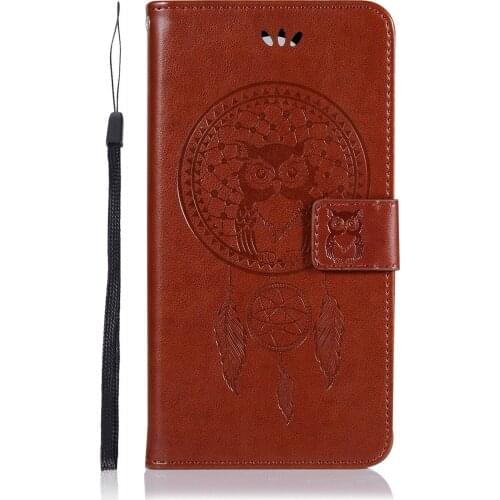 PU Phone Case for MOTO E5 PLUS Owl embossed leather case Sheii for Moto E5 PLUS Cover With bracket plus card storage Case Copue