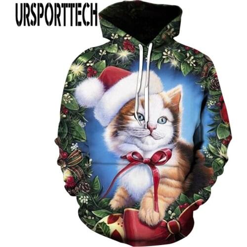 Christmas Hoodie Man Women Sweatshirts 2020 Spring Autumn Lovely Moose Harajuku Men 3D Hoodie Xmas Hoodie Unisex Clothing