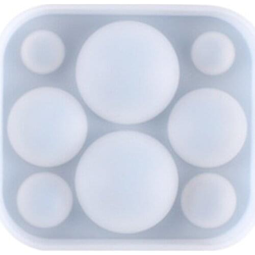 Crystal Epoxy Resin Mold Half Ball Beads Oblate Cabochon Pendant Silicone Mould 1XCA