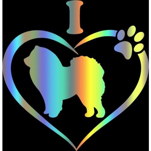S51531 Various Sizes/Colors Car Stickers Vinyl Decal I Love My Chow Chow Dog Animal Motorcycle Decorative Accessories
