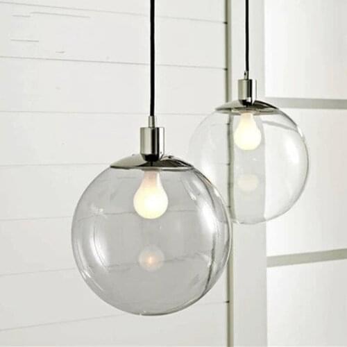 Modern brief fashion transparent clear glass ball restaurant lamp bar pendant lights personalized single lamps dia20cm,25cm,30cm