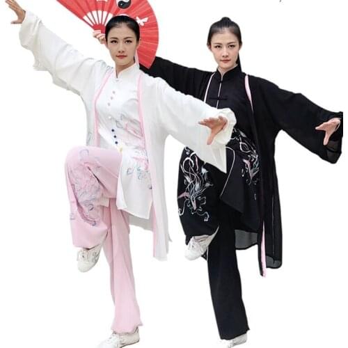 Unisex top quality Customize embroidery Tai chi taiji performance suits wushu martial arts competition clothing kung fu uniforms