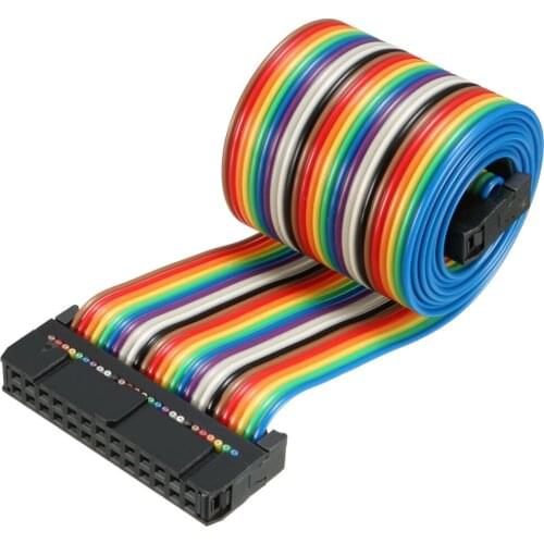 Uxcell 1 Pcs IDC Rainbow Wire Flat Ribbon Cable 26 Pins 66cm Length 2.54mm Pitch Type-B for Laptops, LCD TVs, LCD Monitors