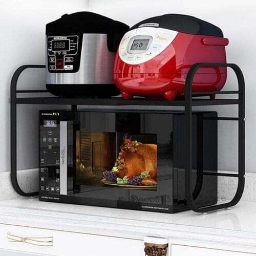 Retractable kitchen rack oven microwave oven shelf storage household double countertop desktop rice cooker cabinet