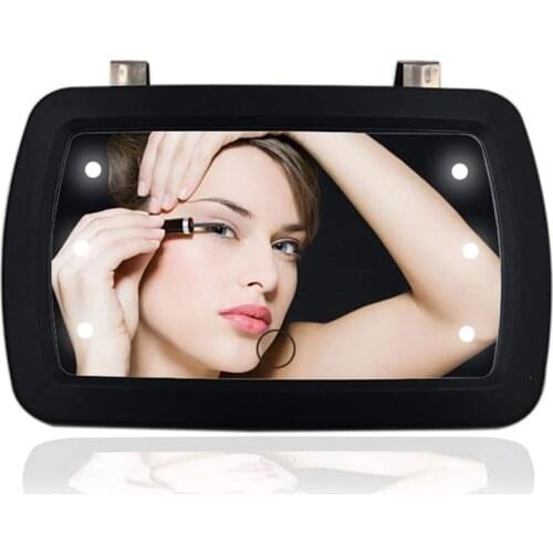 Sun Visor Mirror Clip on Shopping Car Makeup Vanity Mirror Car Sun Visor Mirror LED Make Up Mirror HD SunShading Cosmetic Mirror