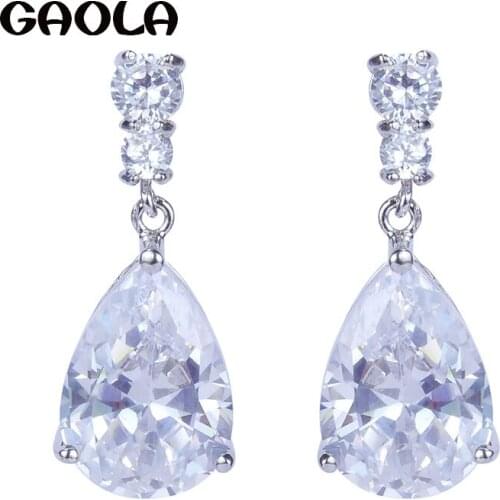 GAOLA New Shining Cubic Zirconia Earrings Wedding Jewelry Dangle Earrings boucle d'oreille femme 2019 GLE0591