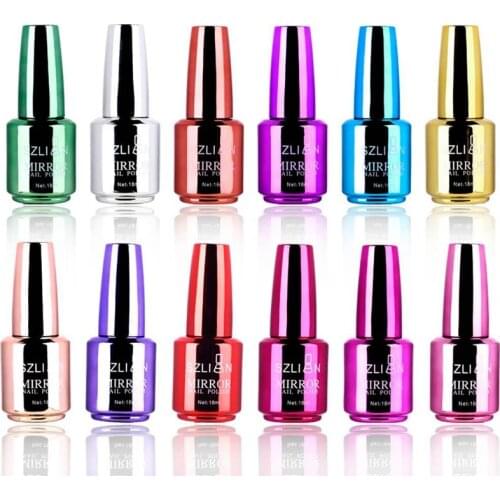 18 ml Nail Polish Metallic Magical Mirror Effect Chrome Permanent Nail Polish Enamels Varnish UV Polish Nail NXJ7190 Art N4Y8
