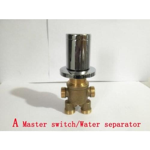 4 Interface water separator/master switch, 2 Types brass bathroom bathtub faucet accessories, Shower room mixing valve chrome