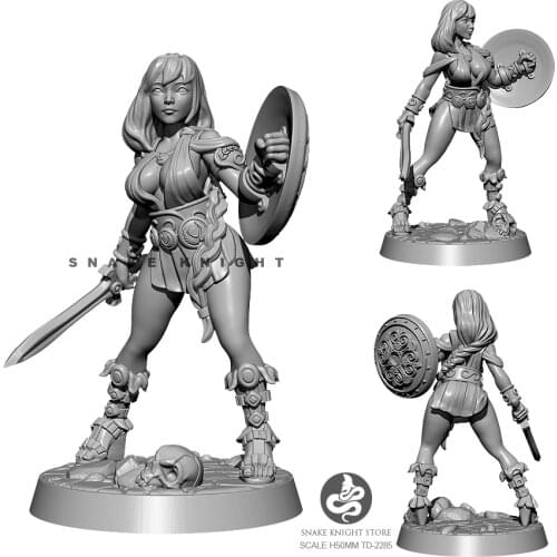 45mm Resin Figure Kits Female Model Self-assembled TD-2285