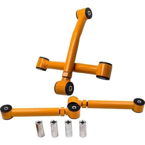 4X Suspension Adjustable Control Arms For Jeep Cherokee XJ 1986-2001 Tubular Bar Rear Upper + Front Lower