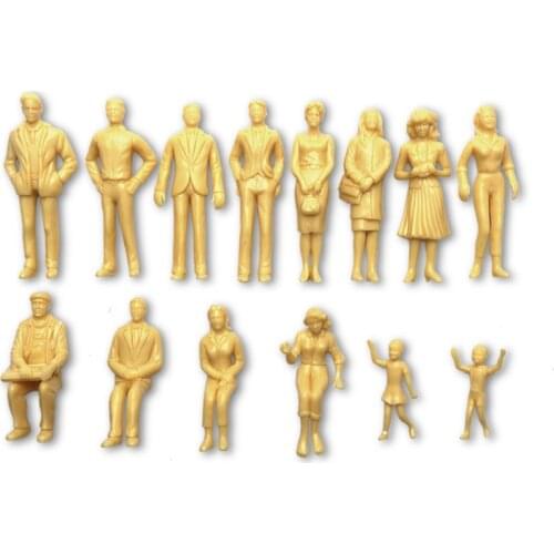 50 Pcsset Scale Model Miniature Figures 1:50 DIY Toys Model ABS Plastic Peoples Figure Plastic Miniature Unpainted Toy For Kids