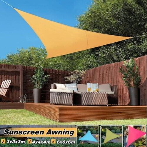6x6x6M Triangle Sun Shelter for Patio Garden UV Block for Outdoor Facility Camping Activities Waterproof Awning Canopy Shelters