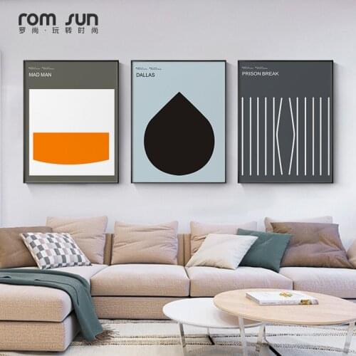 Abstract Staggered impression Canvas Painting Posters n Prints Minimalist style Wall Art Pictures For Living Room Bedroom Aisle