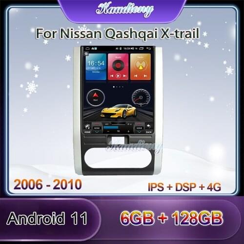 Kaudiony 10.4" Tesla Style Android 10.0 Car Radio For Nissan X-trail T31 MX6 Car Multimedia Player Auto GPS Navigation 4G DSP