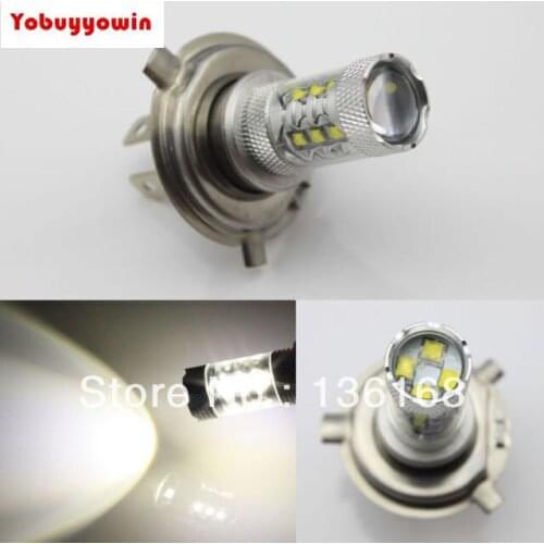 Free Shipping 2 Pieces H4 HB2 80w CREE Chips LED White 6000k Car Auto Fog Light Daytime Running Bulb