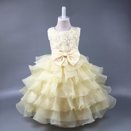 Kids Dresses for Girls Wedding Party Dresses Evening Costume Princess Children Fancy Flower Girl Dress Birthday Party Clothing