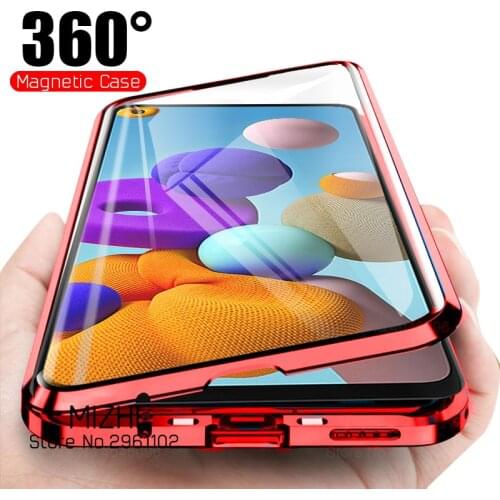 360 Double Sided Glass Case For Samsung Galaxy A21s 2020 Magnetic Metal Back Cover For Samsung A21s a 21 s 21s a217f Coque 6.5