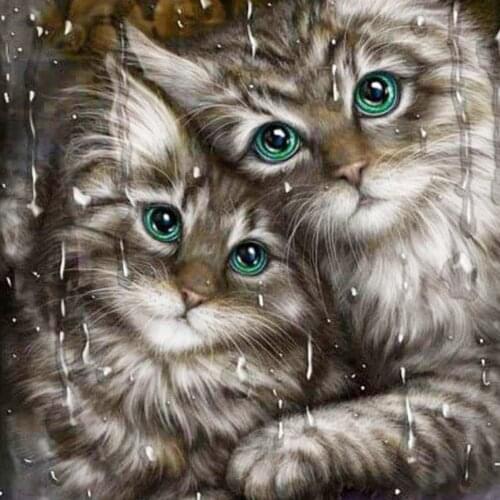 Evershine Full Square Diamond Painting Cat Handicrafts Diamond Embroidery Animal Cross Stitch Rhinestones Pictures Home Decor