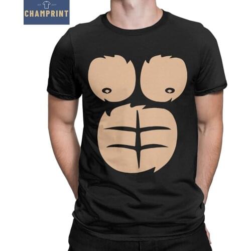 Gorilla Chest Funny Monkey Men T Shirts Hipster Tee Shirt Short Sleeve O Neck T-Shirts Cotton Original Tops