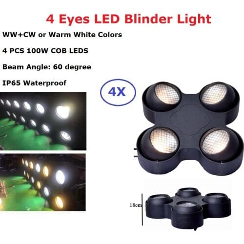 IP65 Waterproof COB 4X100W COB Par Light DMX LED Audience Blinder Lights Warm White DMX 4 Eyes 100W LED Par Light Dj Equipments