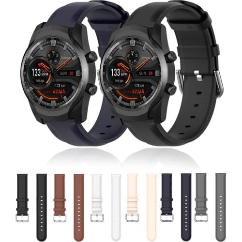 Leather Wrist Strap For Ticwatch Pro 3/3 GPS/Pro 2020 4G eSIM Smart Watch Band Replace Bracelets For Ticwatch E2/S2/GTX Correa