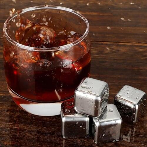 1PC Stainless Steel Ice Cubes, Reusable Chilling Stones For Whiskey Wine, Keep Your Drink Cold Longer For Men, 26X26mm
