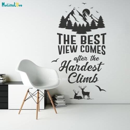 The Best View Comes After The Hardest Climb Office Motivational Quote Vinyl Wall Sticker For Workplace Decals Handmade YT4487