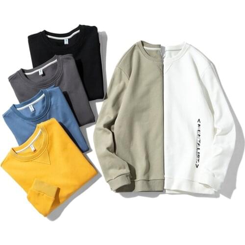 Long Sleeve Mens Hoodie Letter Printed Fashion Streetwear O Neck Pullover Hoodies Casual Hip Hop Sweatshirts Basic Tops HD-047