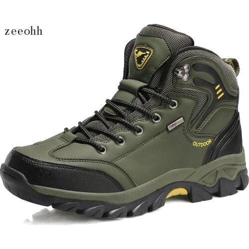 New Mens Hiking Boots High top Tactical Shoes Breathable Outdoor Shoes Men Non-slip Hiking Shoes Men Mountain Shoes