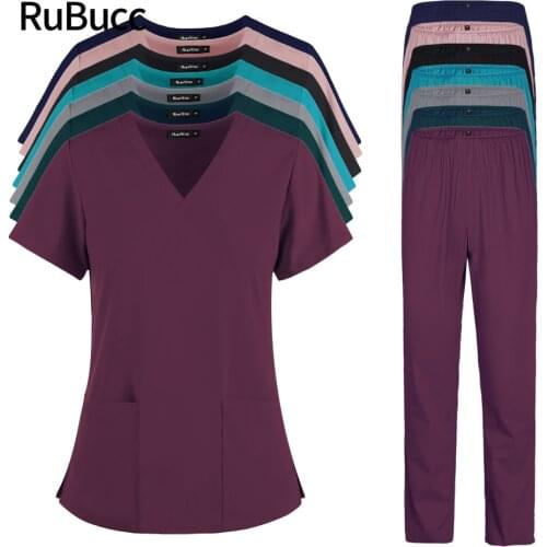 Operating Room Scrubs Clothes Doctor Nurse Dentist Working Tops Medical Surgical Beauty Salon Lab Dental Hospital Tops and Pans