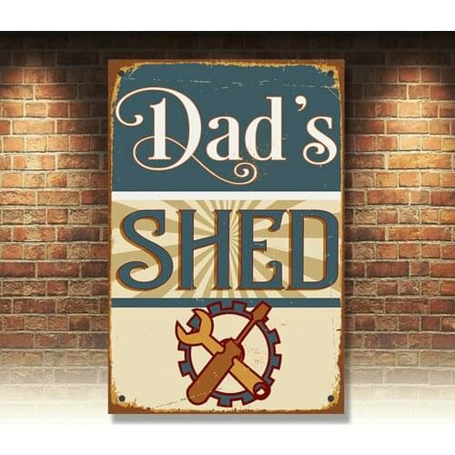 Dads Shed, Retro metal Sign/Plaque, Gift, Man Cave