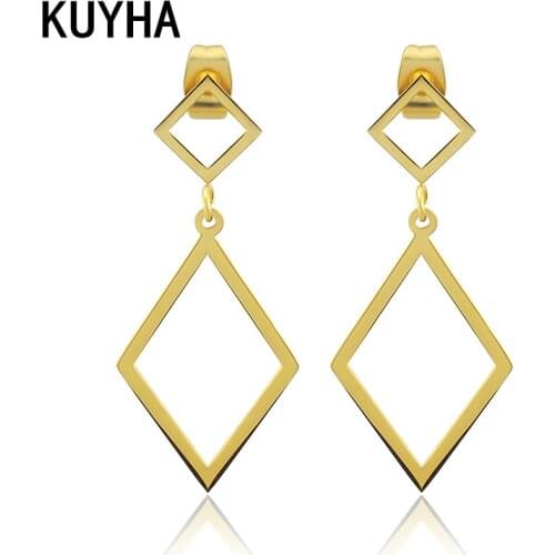 Stud Earrings Earrings Wedding Engagement Jewelry 316L Stainless Steel Vintage Hollow Shape Gold Earring