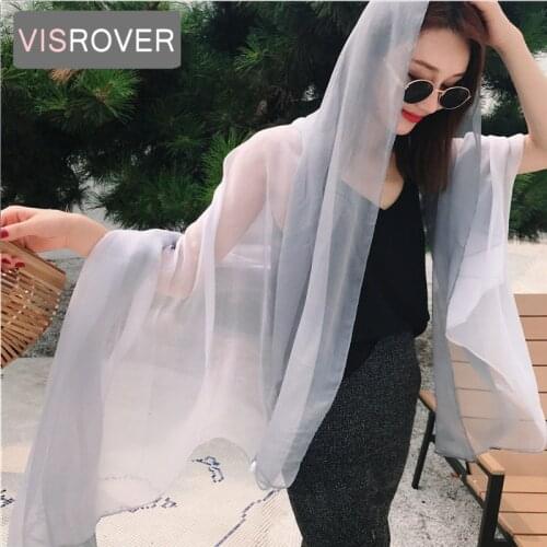 Gradient Ramp Beach Scarf Luxury Brand Single Color Big Spring Hijab Silk Handfeeling Womens Spring Scarfs Fashionable Wholesale