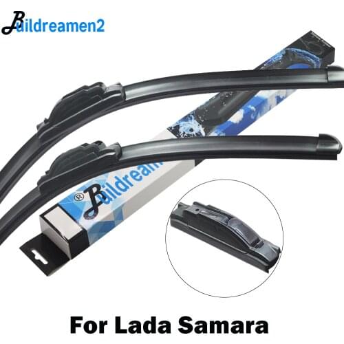 Buildreamen2 2 X Car Wiper Blade Rubber Windshield Wiper For Lada Samara 2109 Hatchback Sedan Fit Hook Arms 1987-2012