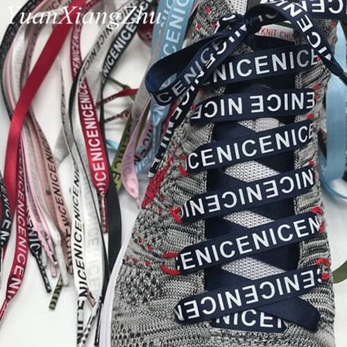 Arrival Flat Single Side Letter Printing Shoelaces Shoe Laces Sneaker Shoes Lace Casual Shoelace 80/100/120/140/160CM Length ZM1