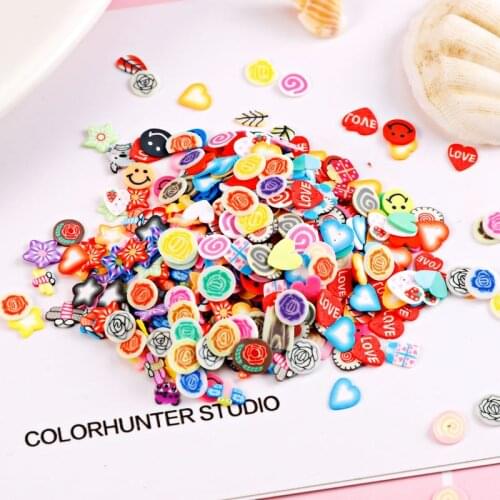 Cute Cartoon Patterns Soft Pottery Slices Slime Crystal Mud Filler DIY Nail Craft Decorative Ornaments Clay Craft Decor Supplies