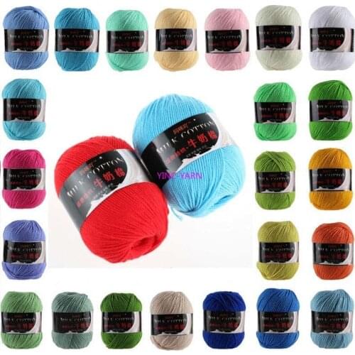 Knitted Craft DIY Choose 50g milk COTTON Sweater 3PLY soft Crochet Colorful Knitting Knitted Yarn Craft Lot Wool Supersoft