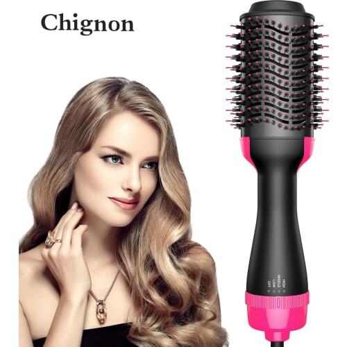 1000W Hair Straightener Curler Hair Dryer and Hot Air Brush Styler Volumizer Comb Roller One Step Electric Ionr Blow Dryer Brush