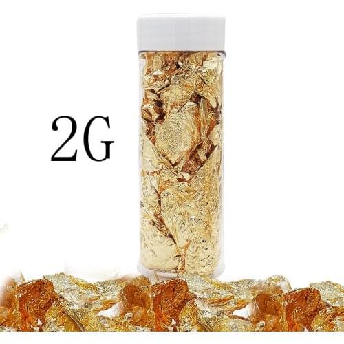 1pcs 2g Edible Grade Genuine Gold Foil Leaf Schabin Flakes 24k Gold Baking Art Cake Decorating Tools Chocolates