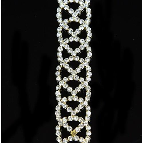 10Yards 22mm Diamante Rhinestone Silver Crystal Chain Trim Costumes Sewing