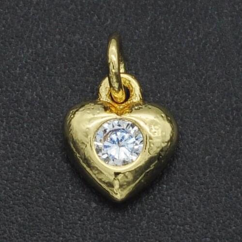 1074mm 100% CZ Zircon DIY Jewelry Heart Charm Pendant Wholesale Bracelet Making Charm Top Quality Jewellwery Finding Supplies