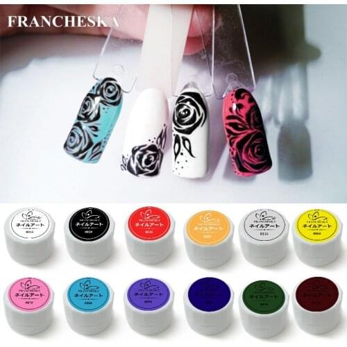 12 Colors Japan Painted Glue With High Saturation Nail Art Painting Flower Drawing Line Painting UV Gel Nail Art TSLM1