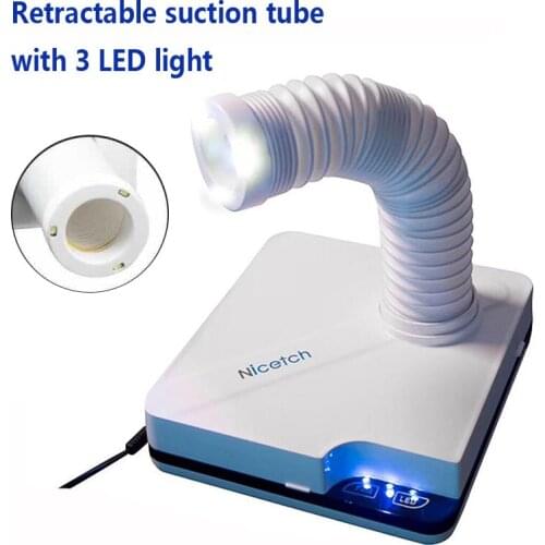 22%,strong nail dust collector suction dust cleaner retractable elbow design fan nail vacuum cleaner with LED light