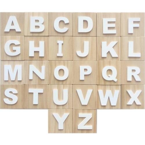 6CM Wooden Alphabet Letters ABC Blocks Cubes Baby Kids Preschool Learning Toys Toddlers Gift Room Decor Ornamnets Photo Props