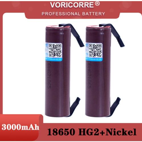 VariCore For New HG2 18650 3000mAh Rechargeable battery 18650HG2 3.6V discharge 20A, dedicated batteries + DIY Nickel