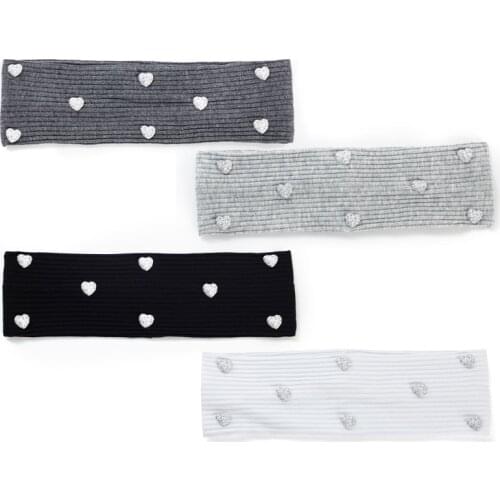 Geebro Heart Accessories Women Headband Solid ColorTurban Flat Cotton Sport Yoga Hairband Girl Vintage Headwrap Hair Accessories